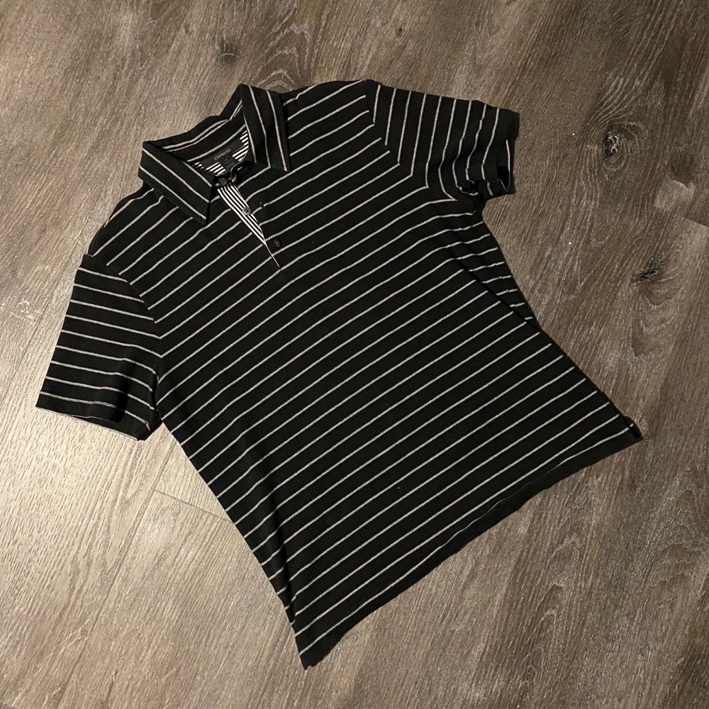Express Black/White Collared Shirt